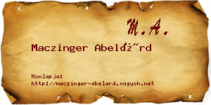 Maczinger Abelárd névjegykártya